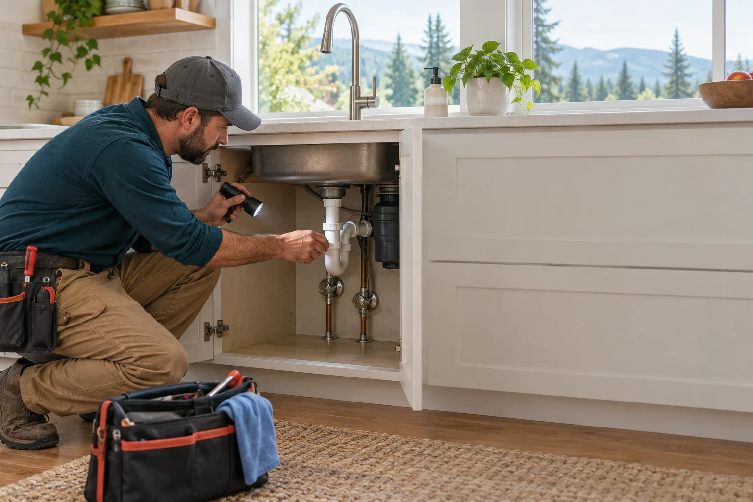Homeowner preparing details for a residential plumbing conversation